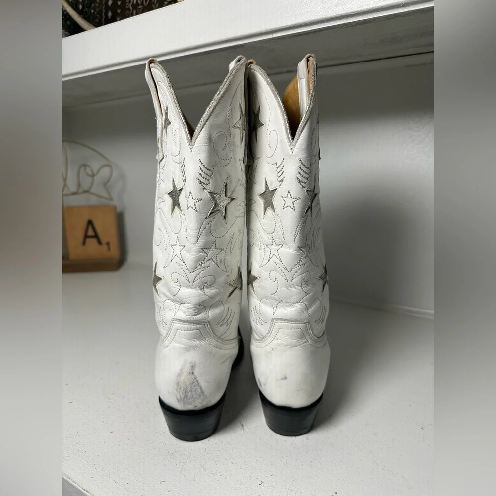 **SOLD**Idyllwind White Star Cowboy Boots Western Embroidered Cowgirl - Picture 6 of 9
